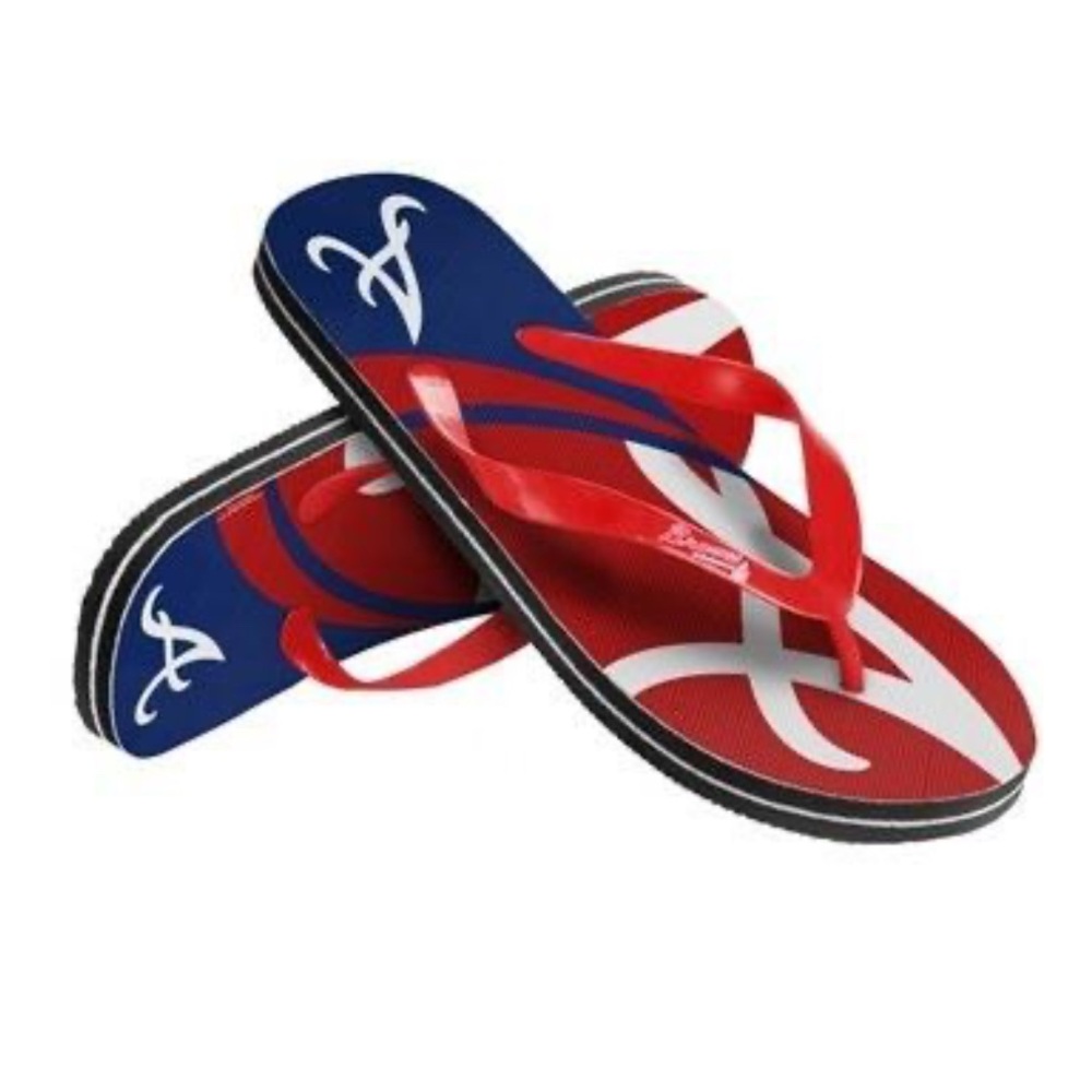 MLB UNISEX BIG LOGO FLIP FLOP ATLANTA BRAVES S 7/8 NWT